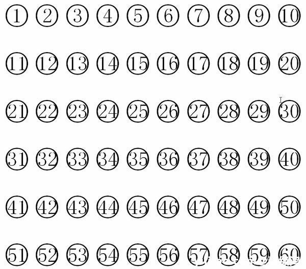 带圈数字符号1-100复制